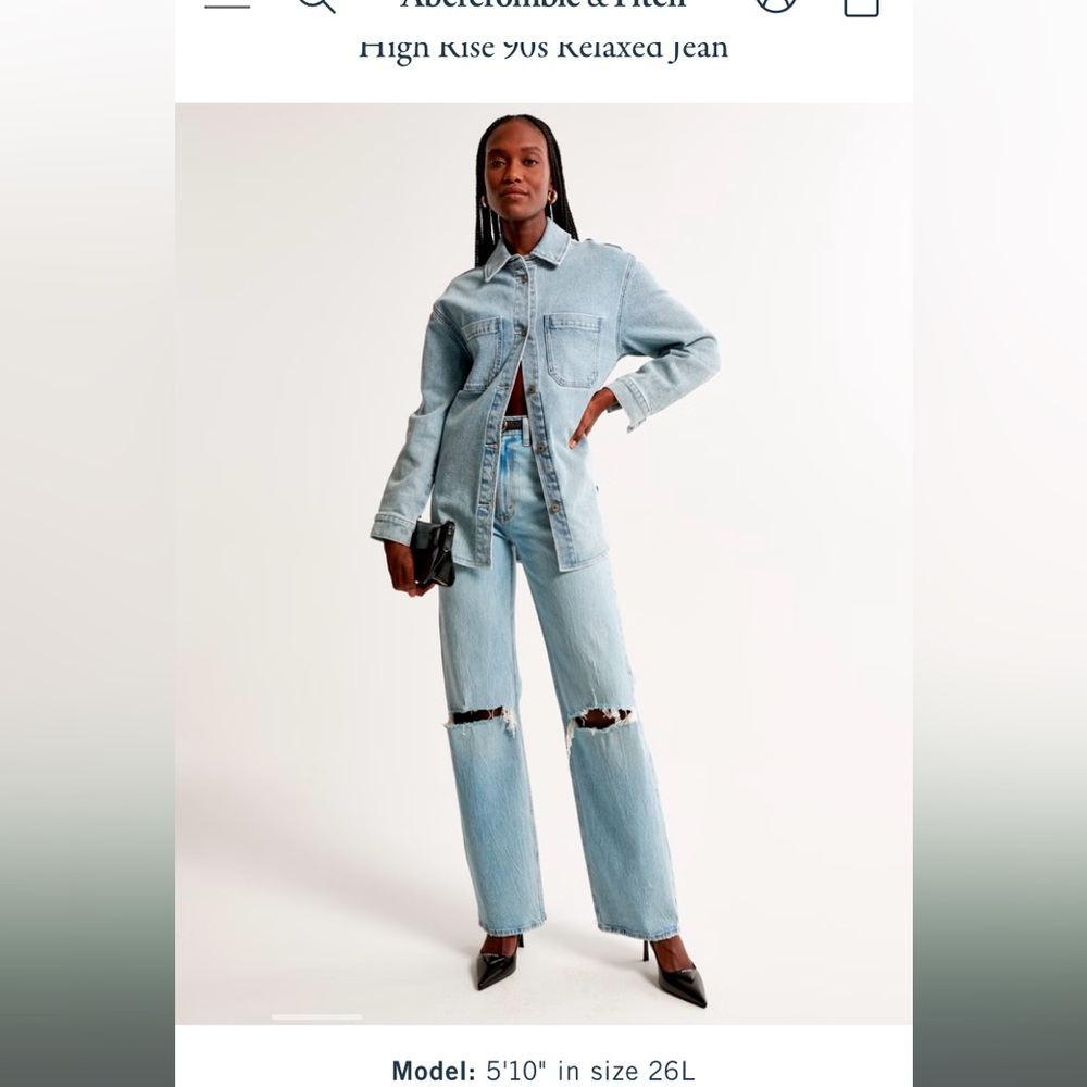 Abercrombie The 90s relaxed jean in medium destroy